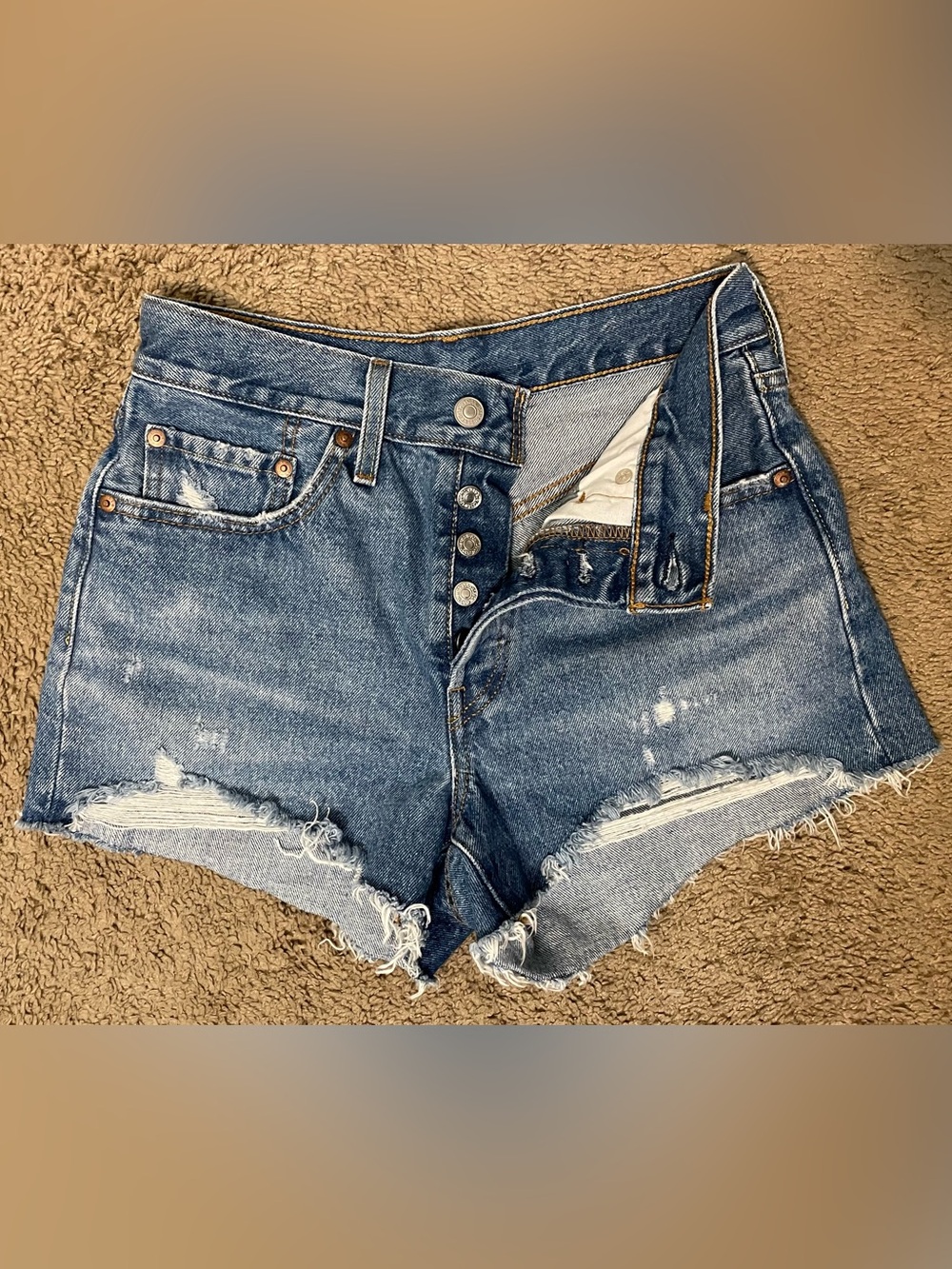 Levi’s 501 Women’s Original High-Rise Cutoff Denim Button Fly Shorts